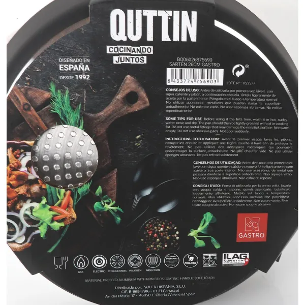 Сковорода Quttin Gastro Чёрный Оранжевый 42 x 27,5 x 5,4 cm (6 штук)