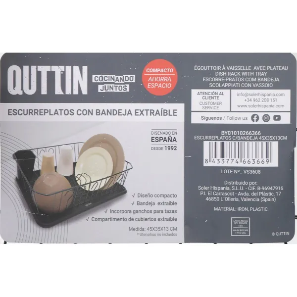 Draining Rack for Kitchen Sink Privilege 45 x 35,4 x 12,5 cm (6 Units)