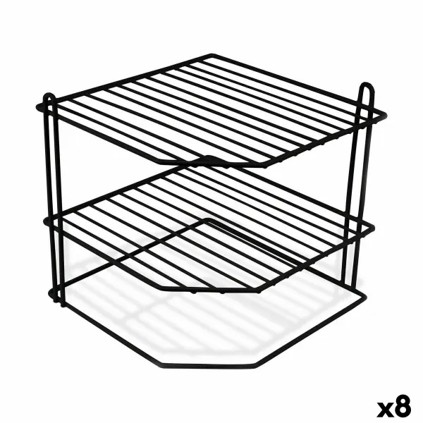 Plate Rack Confortime Black 22 x 22 x 22 cm 22 x 22 x 25 cm Corner (8 Units)