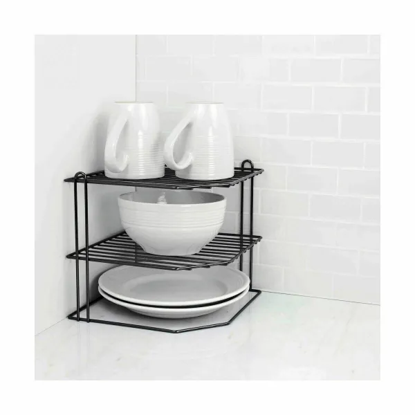 Lėkščių stovas Confortime Juoda 22 x 22 x 22 cm 22 x 22 x 25 cm Kampinė spinta (8 vnt.)
