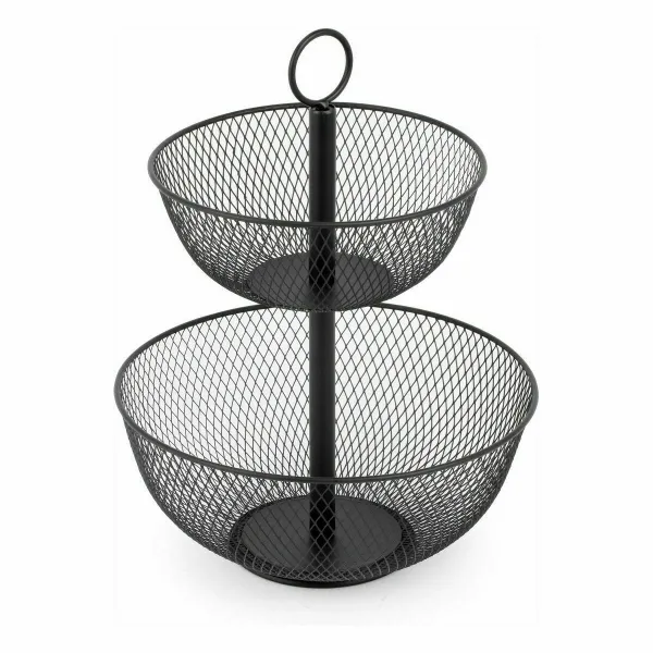 Augļu Bļoda Confortime Dubultā Metāls 31 x 31 x 41 cm (4 gb.)
