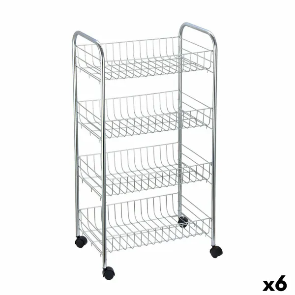 Dārzeņu ratiņi Confortime Sudrabains Metāls 41 x 26,5 x 76 cm (6 gb.)