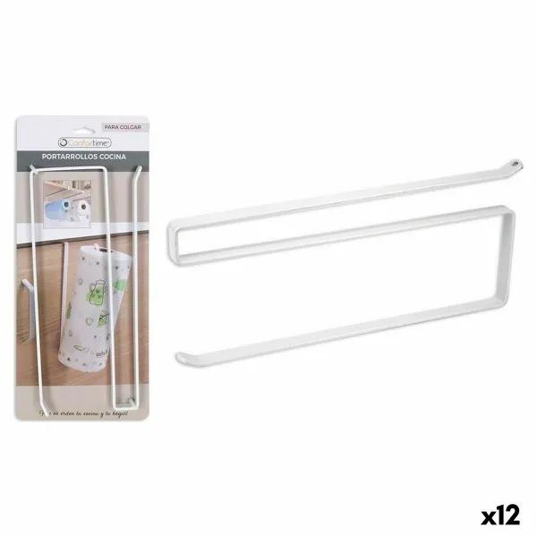 Keittiöpaperiteline Confortime Valkoinen Metalli 26 x 10 x 1,3 cm (12 osaa)