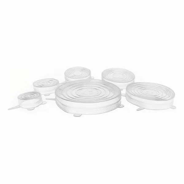 Set of lids Privilege Transparent Silicone Cover 6 Pieces (12 Units)