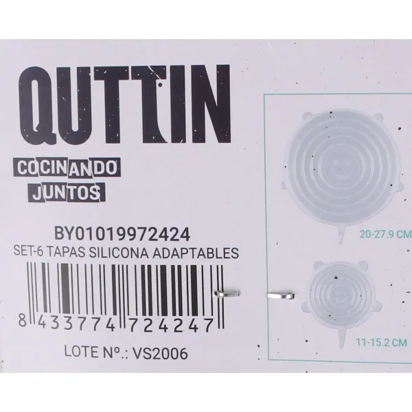 Dangtelių rinkinys Privilege Skaidrus Silikoninis Dangteliai 6 Dalys (12 vnt.)