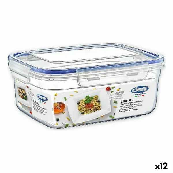 Ilmatiivis eväsrasia Dem Suorakulmainen 2,3 L 24 x 18 x 10 cm (12 osaa)