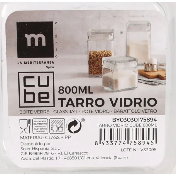 яс La Mediterránea Квадратный 800 ml 0,8 L (12 штук)