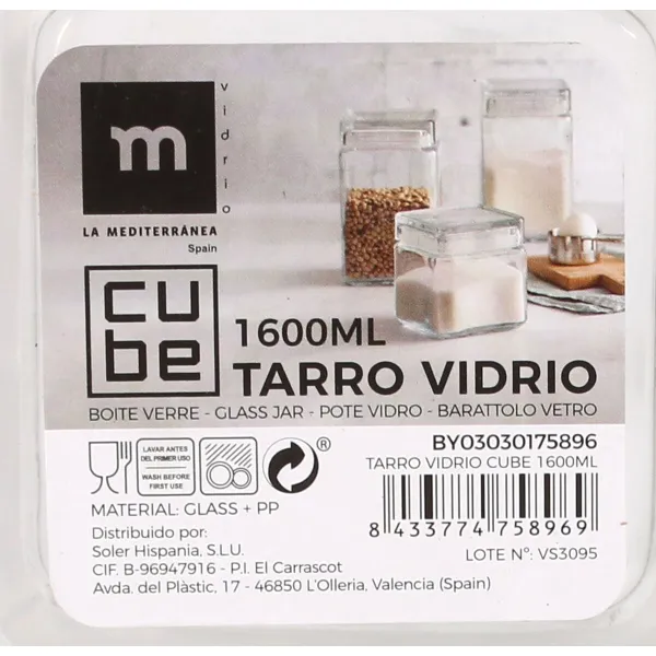 Stiklainis La Mediterránea Kvadratai 1,6 L (12 vnt.)