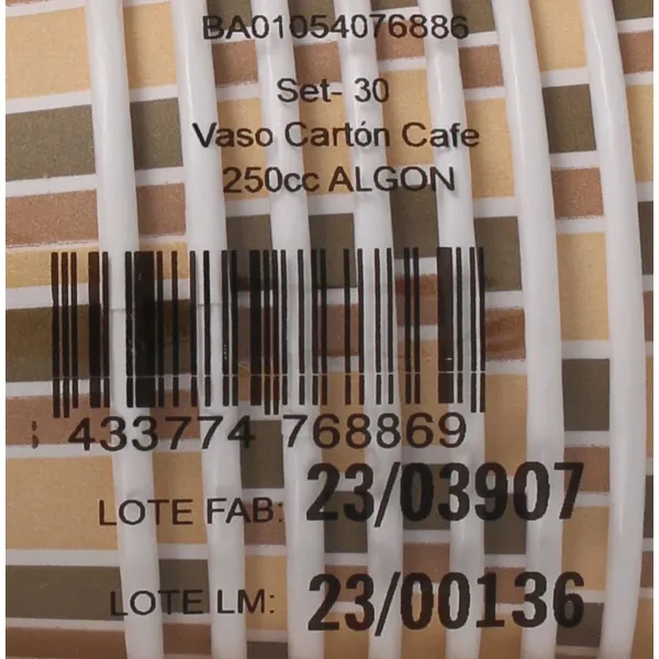 Lasisetti Algon Kartonki Kahvi 30 Kappaletta 250 ml (15 osaa)