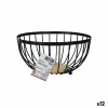 Hedelmäkulho Confortime Rustic Musta 25 x 25 x 13 cm 390 cm (12 osaa)