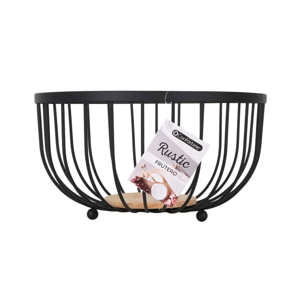 Ваза для фруктов Confortime Rustic Чёрный 25 x 25 x 13 cm 390 cm (12 штук)