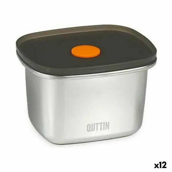 Hermetiška priešpiečių dėžutė Quttin Nerūdijantis plienas Stačiakampis 450 ml 11,6 x 9,4 x 7 cm (12 vnt.)
