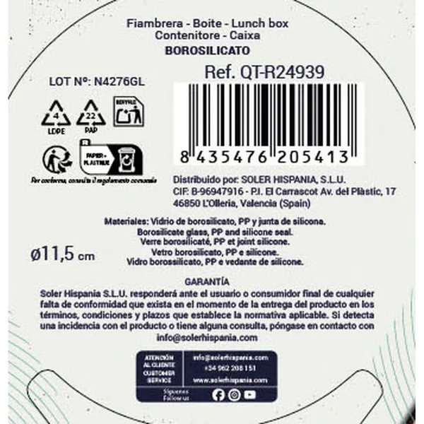 Ilmatiivis eväsrasia Quttin Pyöreä 200 ml (12 osaa)
