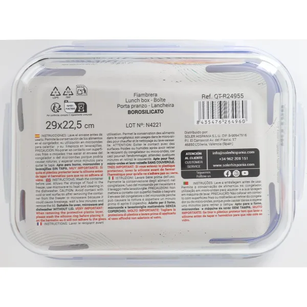 Герметичная коробочка для завтрака Quttin   Прямоугольный 2,6 L (6 штук)