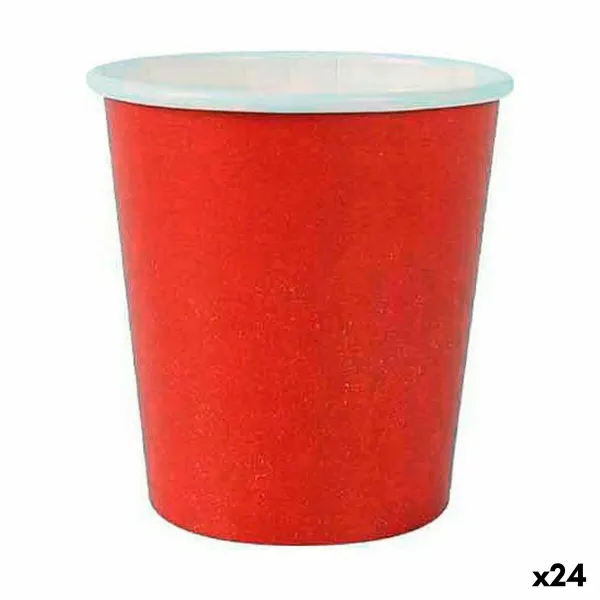 Glāžu komplekts Algon Vienreizējas lietošanas Kartons Sarkans 20 Daudzums 120 ml (24 gb.)
