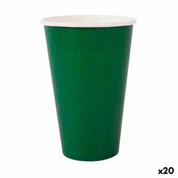 Lasisetti Algon Kertakäyttöinen Kartonki Vihreä 10 Kappaletta 350 ml (20 osaa)