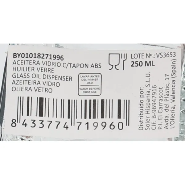 Масленка Anna Дозирующий колпачок Cтекло 250 ml (12 штук)