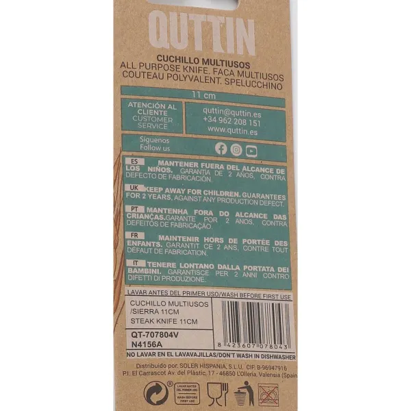 Serrated Knife Quttin Bio 11 cm