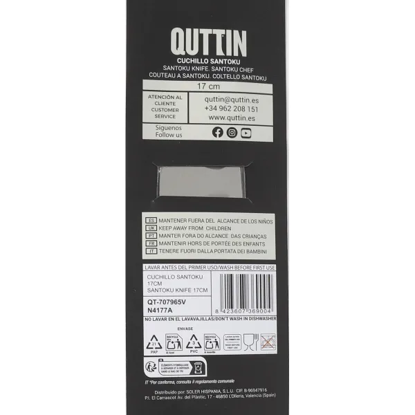 Кухонный нож Quttin Santoku Kasual 17 cm (24 штук)
