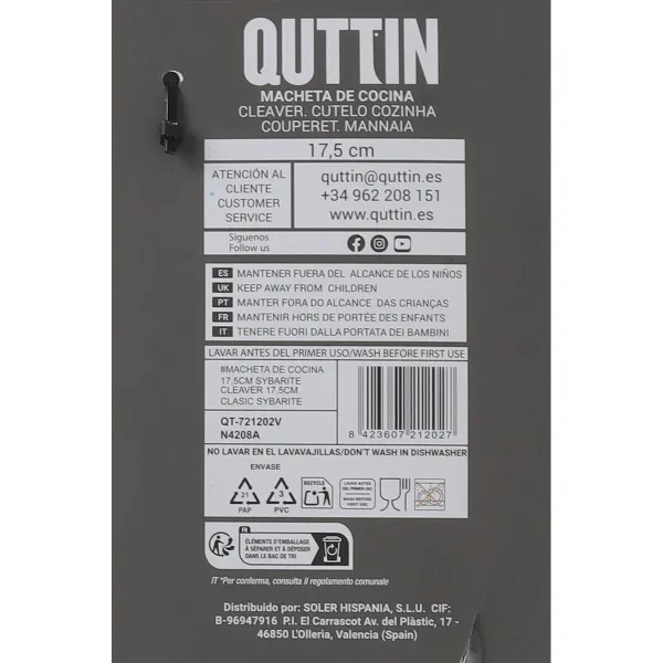 Liels Gatavošanas Nazis Quttin Sybarite Melns Sudrabains 17,5 cm (6 gb.)