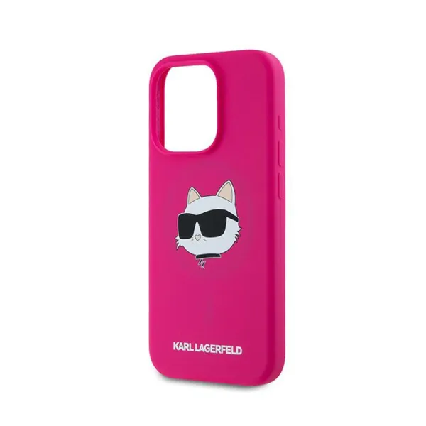 Karl Lagerfeld Silicone Choupette Head MagSafe - iPhone 15 Pro Case (Pink)