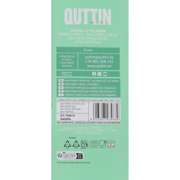 Mizošanas Nažu Komplekts Quttin Basic 6 Daudzums 19,5 x 2 x 1 cm (12 gb.)