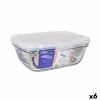 Taisnstūra Pusdienu kastīte ar Vāku Duralex Freshbox Caurspīdīgs 1,7 L 21,5 x 16,5 x 8 cm (6 gb.)
