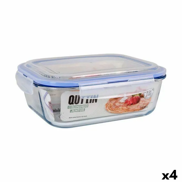 Hermētiska Pusdienu Kastīte Quttin   Taisnstūra 2,4 L (4 gb.)