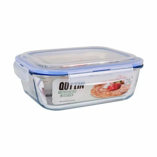 Hermetic Lunch Box Quttin   Rectangular 2,4 L (4 Units)