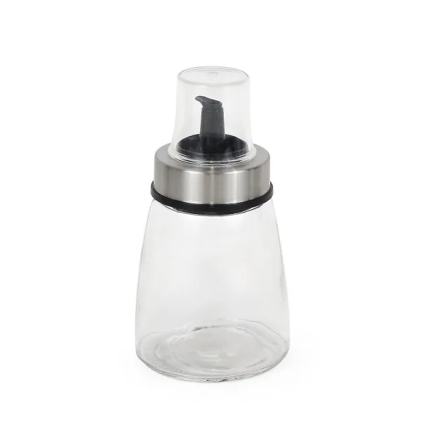 Cruet Quttin Transparent Silver Glass 200 ml 6,5 x 6,5 x 12,5 cm (12 Units)