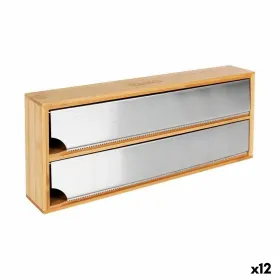 Держатель для полотенец Quttin Бамбук Алюминий 33,5 x 13 x 5,5 cm (12 штук)