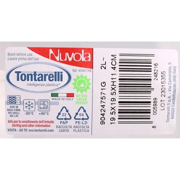 Padažinių rinkinys Tontarelli Nuvola 2 L Mėlyna Kvadratai 2 Dalys (12 vnt.)