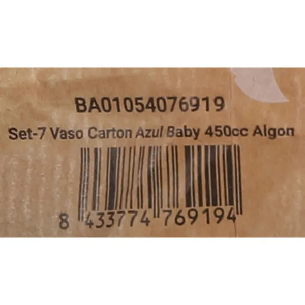 Set of glasses Algon Disposable Cardboard Blue 7 Pieces 450 ml (16 Units)