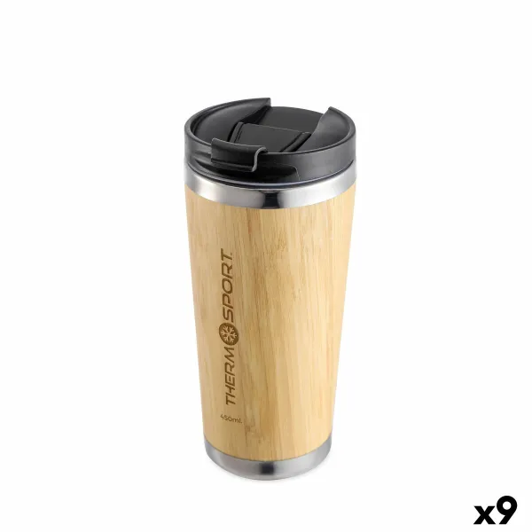 Термокружка с крышкой ThermoSport Бамбук 450 ml (9 штук)