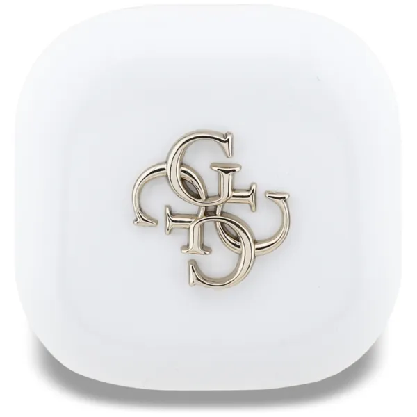 Guess 4G Metal Logo - TWS Bluetooth Earphones + Charging Case (White)