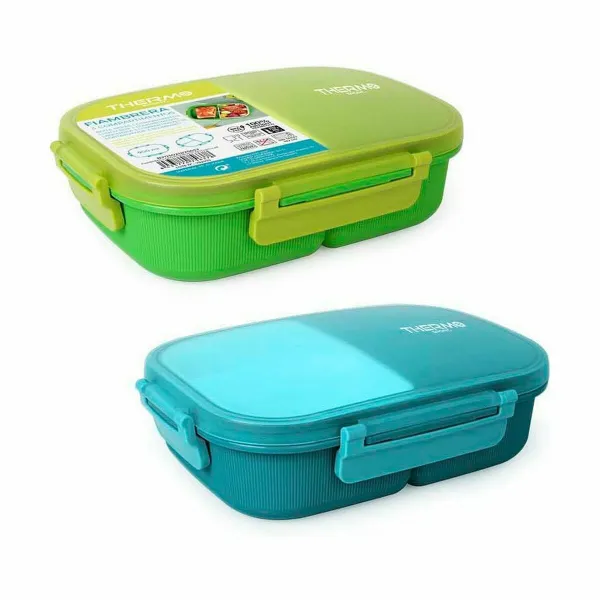Hermētiska Pusdienu Kastīte ThermoSport 3 Compartimenten Taisnstūra 900 ml (6 gb.)