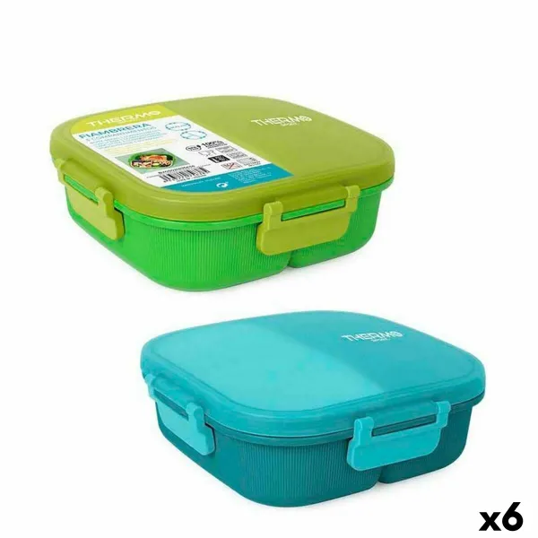 Ilmatiivis eväsrasia ThermoSport 3 Osiot Neliö 900 ml (6 osaa)