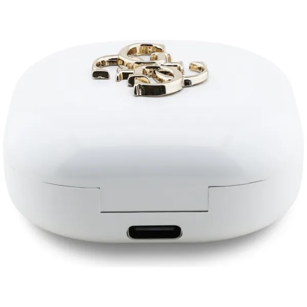 Guess 4G Metal Logo - TWS Bluetooth Earphones + Charging Case (White)