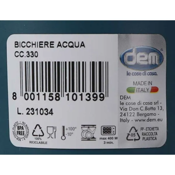 Glass Dem Inside Plastic 330 ml (48 Units)
