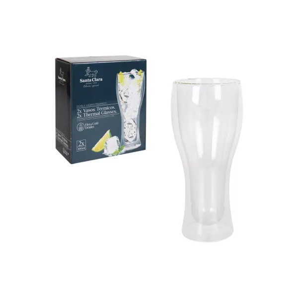 Stiklinių rinkinys Inde Santa Clara Borosilikatinis stiklas 400 ml 2 Dalys