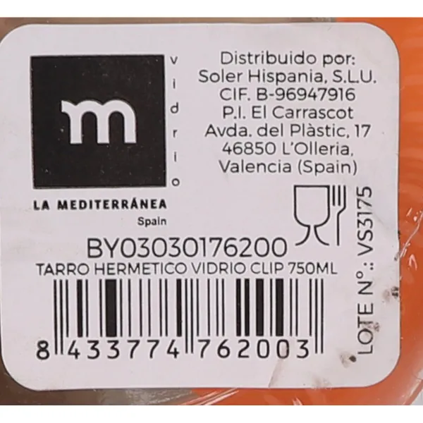 яс La Mediterránea герметический Cтекло 750 ml (12 штук)