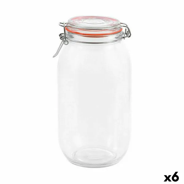 Stiklainis La Mediterránea Hermetiškas stiklas 2 L (6 vnt.)