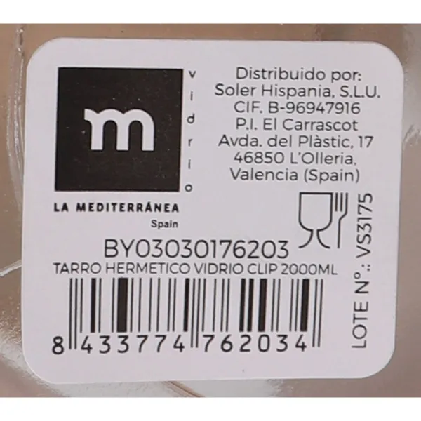 Burka La Mediterránea Hermētisks Stikls 2 L (6 gb.)