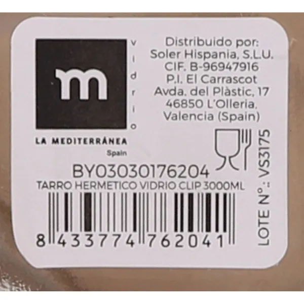 яс La Mediterránea герметический Cтекло 3 L (6 штук)