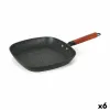 Grillipannu raidoilla Quttin Doha Karkaistu alumiini 39 x 28 x 15 cm (6 osaa)