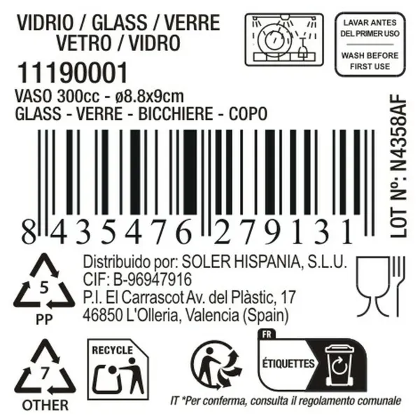 Stikls La Mediterránea Odiel 300 ml (48 gb.)