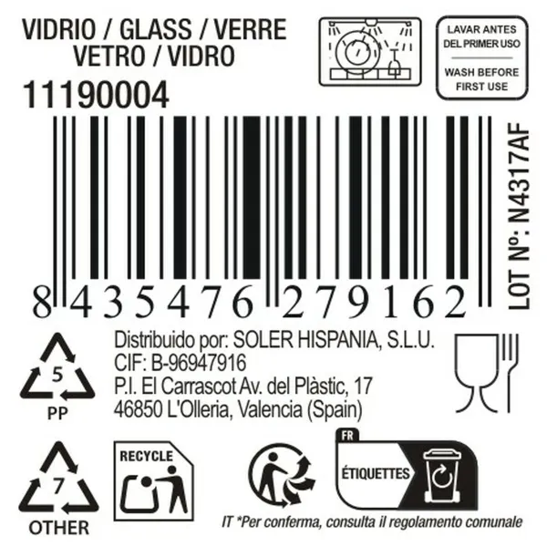 Stikls La Mediterránea Lavere 400 ml (48 gb.)