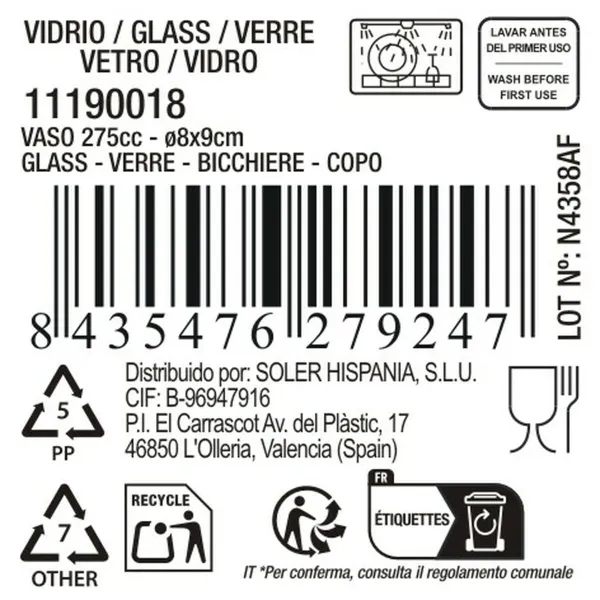 Stikls La Mediterránea Thuraya 275 ml (48 gb.)