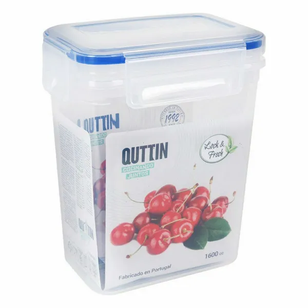 Ilmatiivis eväsrasia Quttin 1,6 L Suorakulmainen 15 x 10 x 18 cm (12 osaa)