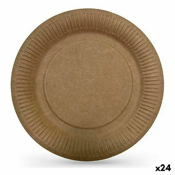 Plāksņu komplekts Algon Vienreizējas lietošanas kraftpapīrs 12 Daudzums 18 cm (24 gb.)